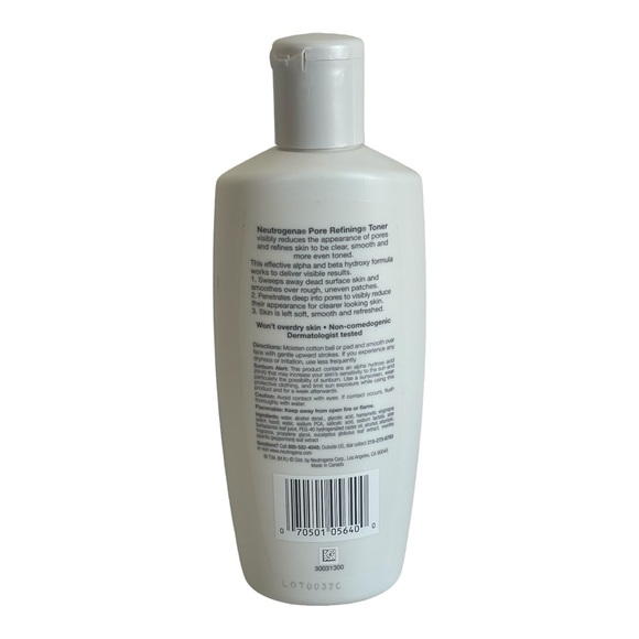 Neutrogena Pore Refining Toner Alpha and Beta Hydroxy Formula 8.5 fl oz New - Picture 2 of 3